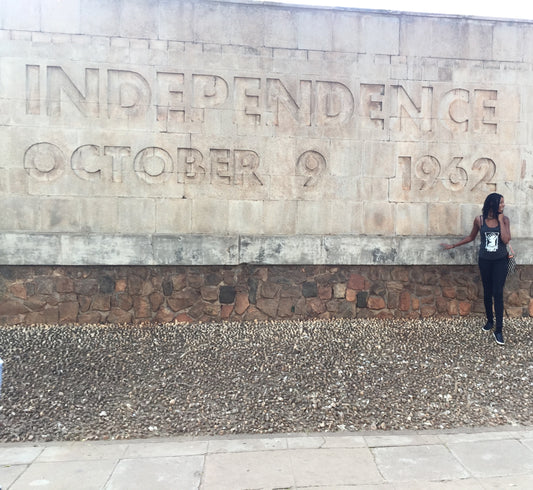 Uganda Independence Day wall at Parliament in Kampala.