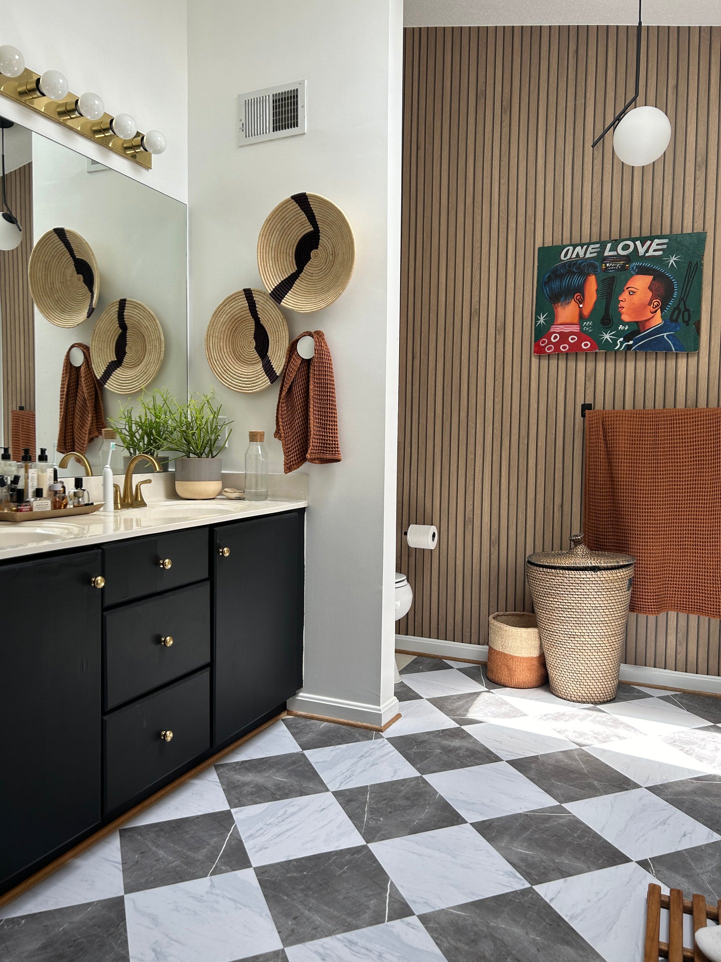 Striped Raffia Woven Wall Disc