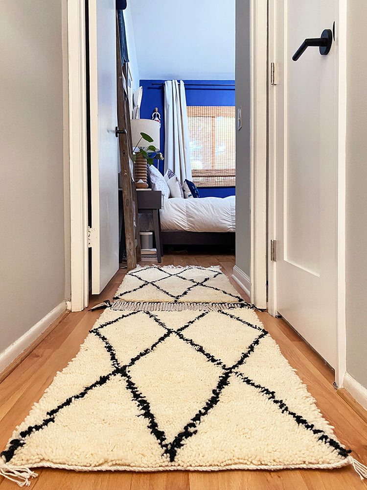 Moroccan Runner - Black Lattice