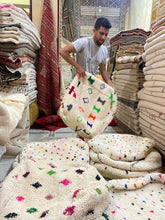 Load image into Gallery viewer, Berber Moroccan Pouf - Rainbow Dots
