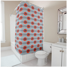Load image into Gallery viewer, African fabric shower curtain in black and white, modern bathroom. Global homes and eclectic interior design in Brooklyn, Washington, DC, San Francisco.
