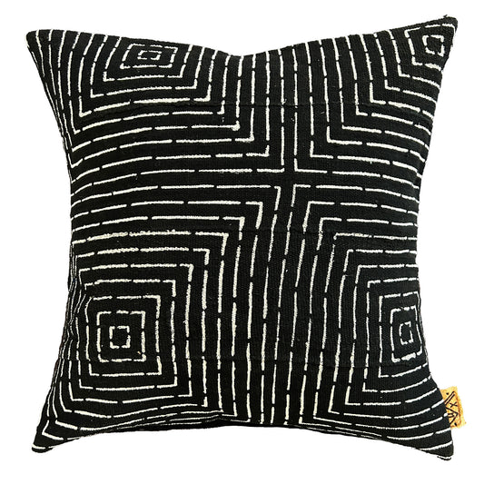 Mudcloth Maze pillow similar to styles seen in "The African Decor Edit".