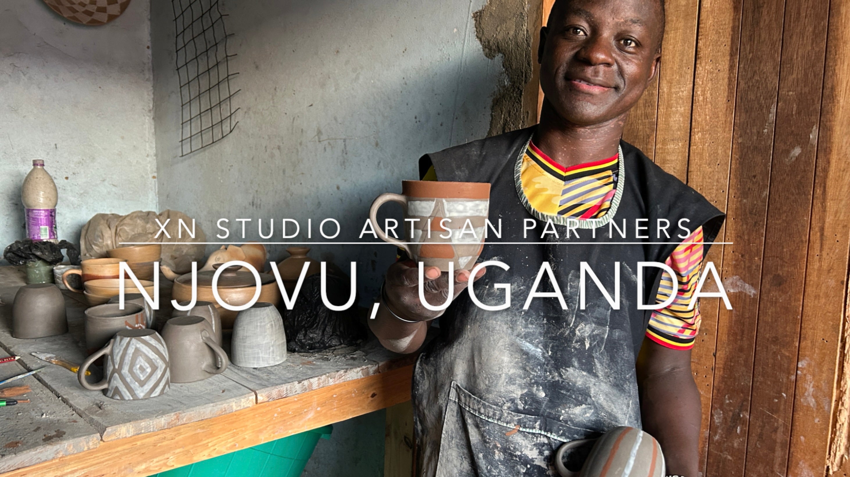 Load video: Ceramics studio visit behind the scenes in verdant Mukono, Uganda.