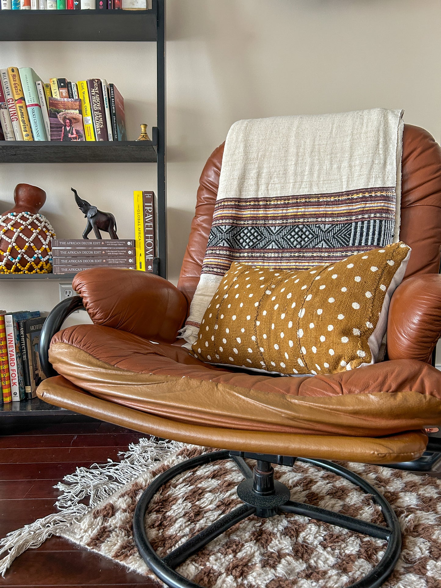 TURMERIC Dots Mudcloth Pillow Cover