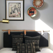 Load image into Gallery viewer, Mudcloth pillows in black and white, modern bedroom. Global homes and eclectic interior design in Brooklyn, Washington, DC, San Francisco.
