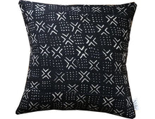 Load image into Gallery viewer, White + Black Domino Mudcloth Pillow Covers
