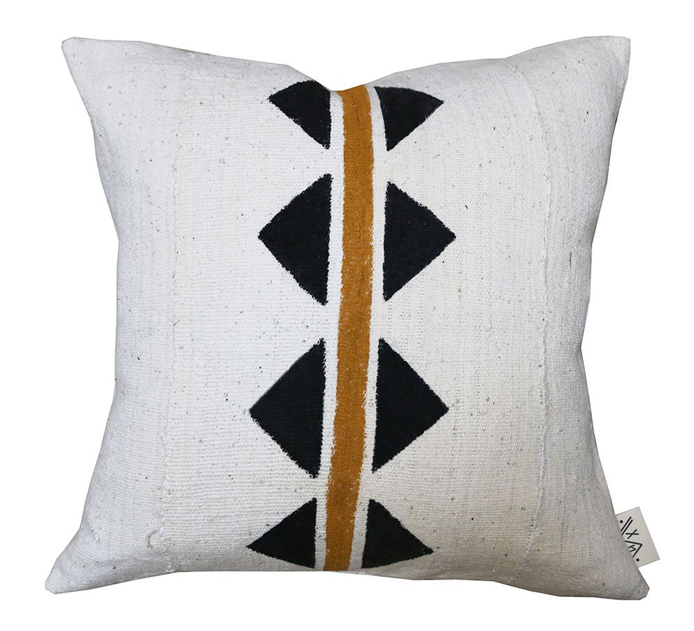 BD-2 Handpainted Mudcloth Pillow Cover