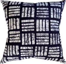 Load image into Gallery viewer, Modern, Batik textile home goods, pillow made in Tanzania
