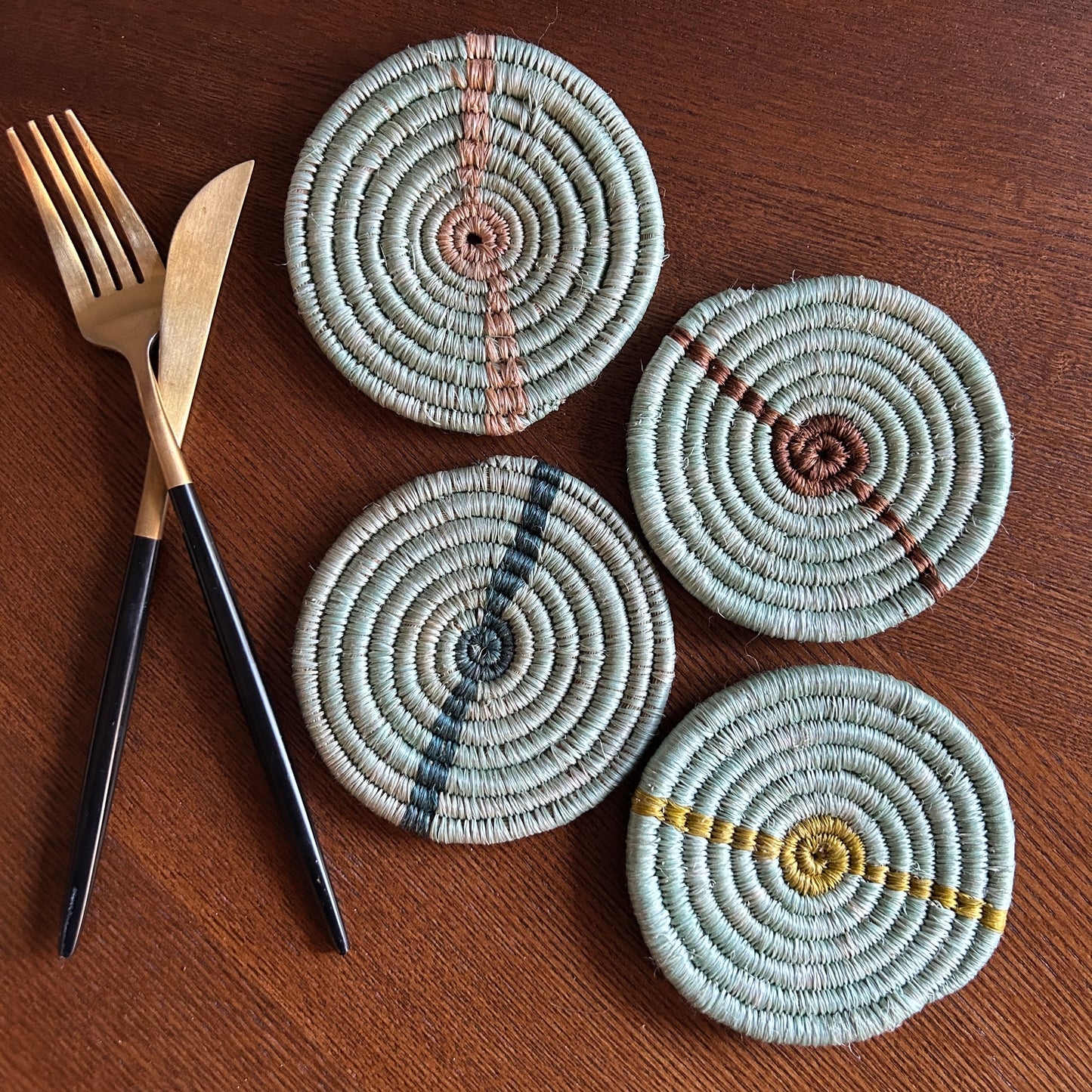 Seaspray Mod Sisal Coasters - Rwanda